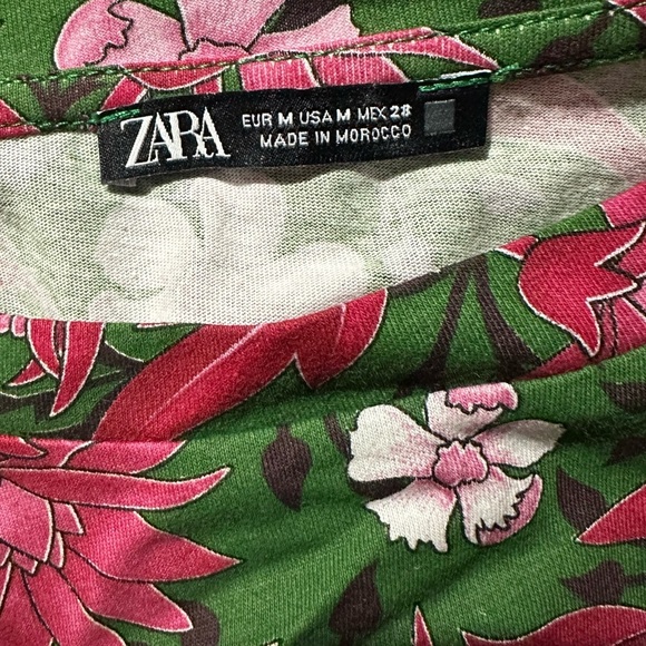 Zara tied sleeve top in floral print m - Picture 6 of 10